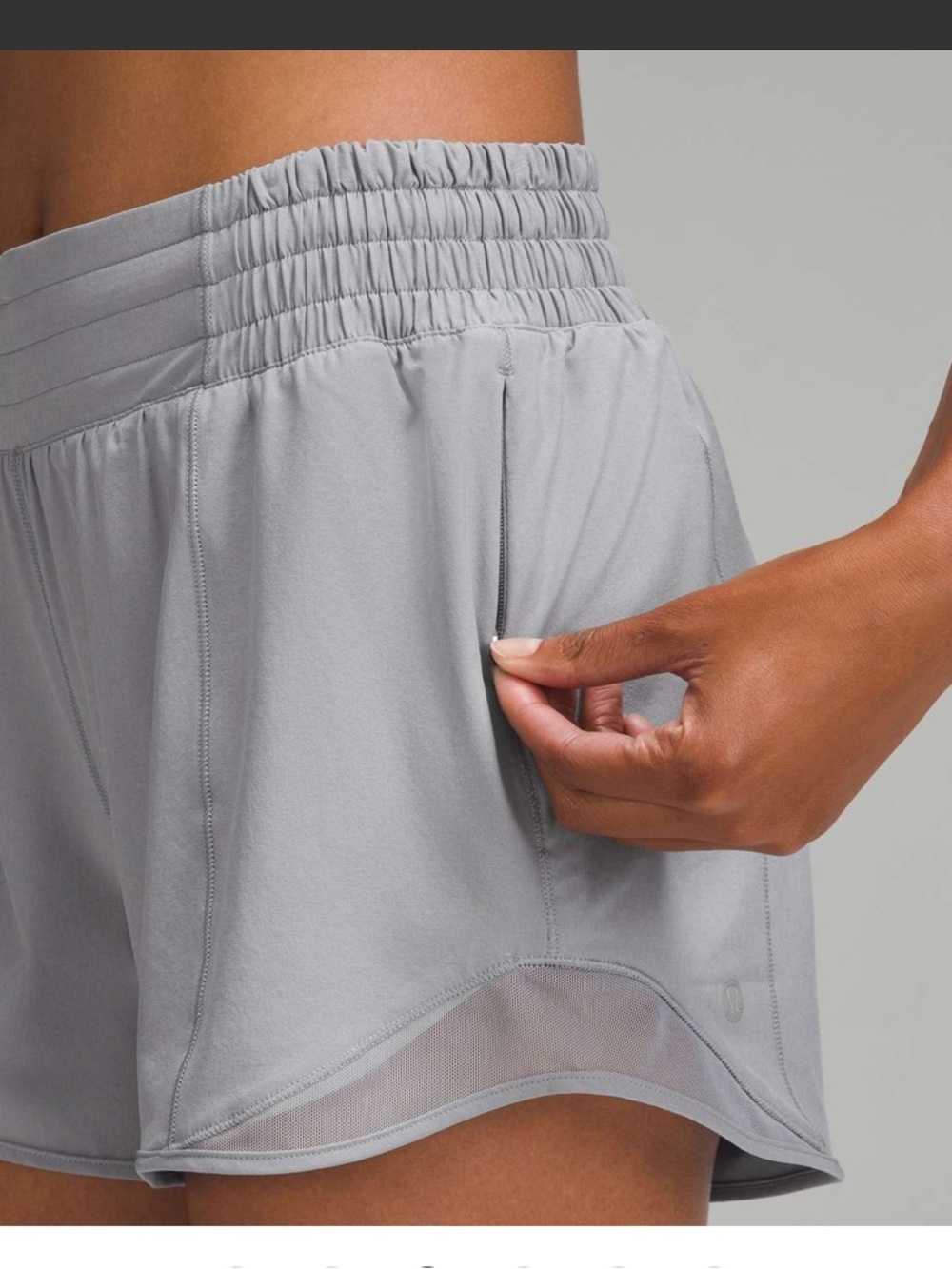 lululemon Hotty Hot Short High Rise 4”Lined Rhino Grey Sz 2